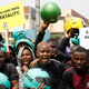 Protests in front of the Lagos State House against the ban of commercial motorcycles in Lagos, Jan. 31, 2020.